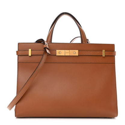 Saint Laurent Calfskin Small Manhattan Shopper Tote Brick Ebony Dark 1 of 11