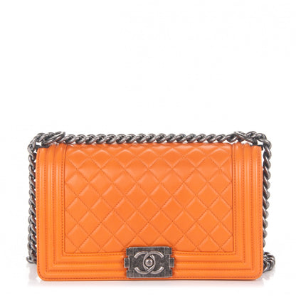 Chanel Lambskin Quilted Medium Boy Flap Orange 1 of 7