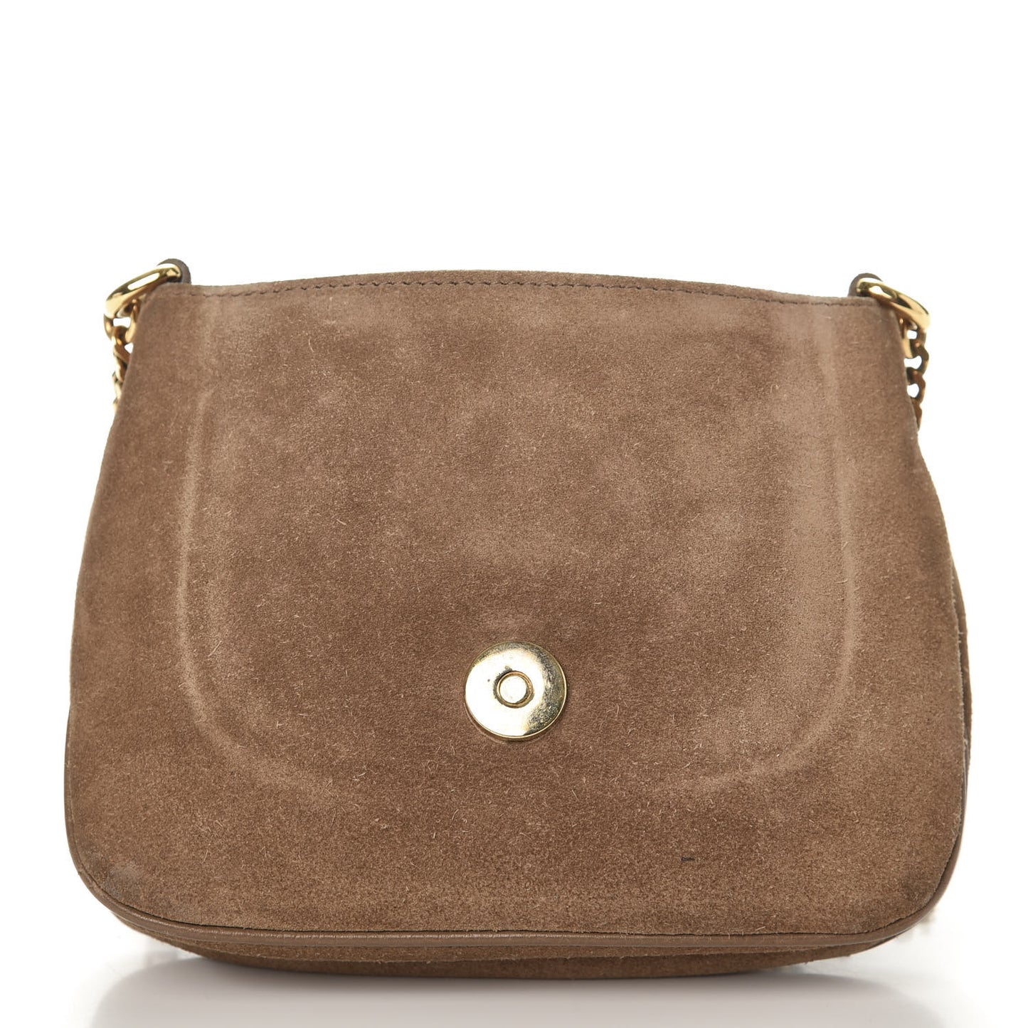 Suede Cudu Small 1973 Chain Shoulder Bag Marron Glace