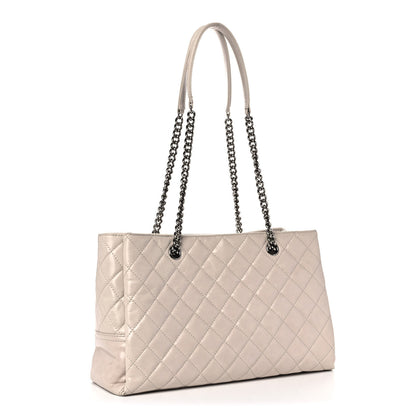 Chanel Glazed Calfskin Quilted Shopping Tote Light Beige 3 of 13
