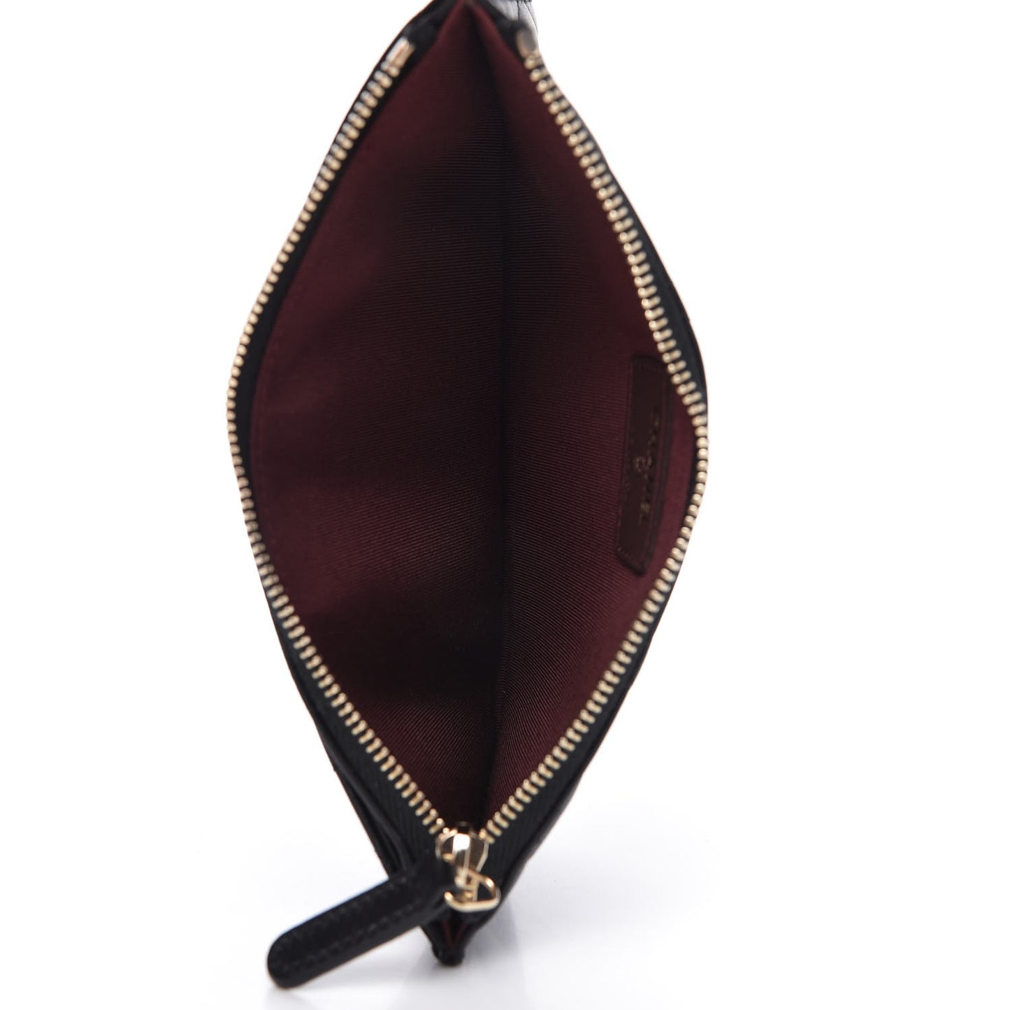 Lambskin Quilted Classic Zip Pouch Black
