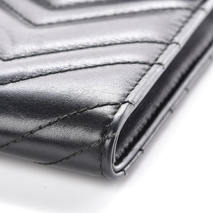 Gucci Calfskin Matelasse Mini GG Marmont Chain Wallet Black 6 of 14