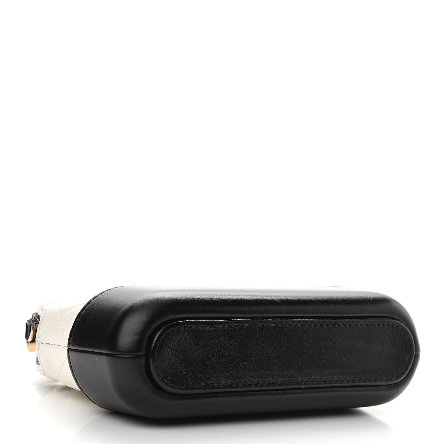 Chanel Aged Calfskin Quilted Small Gabrielle Clutch With Chain White Black 4 of 16
