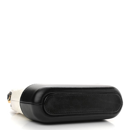 Chanel Aged Calfskin Quilted Small Gabrielle Clutch With Chain White Black 4 of 16