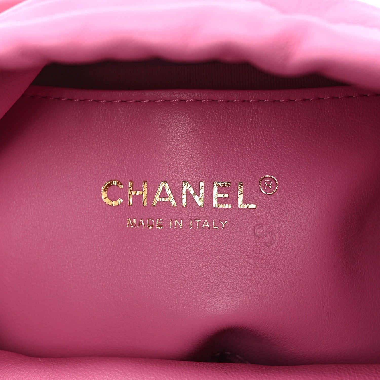 Chanel Calfskin Small CC Chain Bucket Drawstring Bag Pink 6 of 10