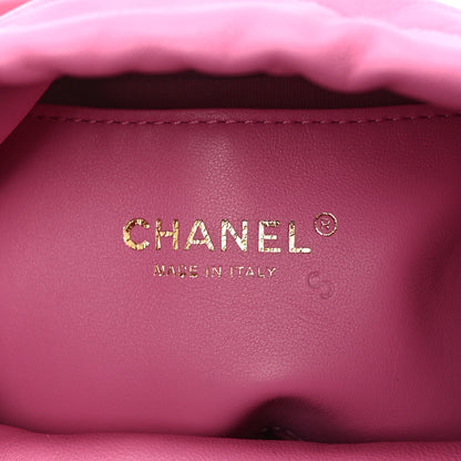 Chanel Calfskin Small CC Chain Bucket Drawstring Bag Pink 6 of 10