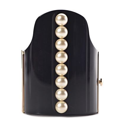 Chanel Resin Pearl CC Cuff Black 1 of 7