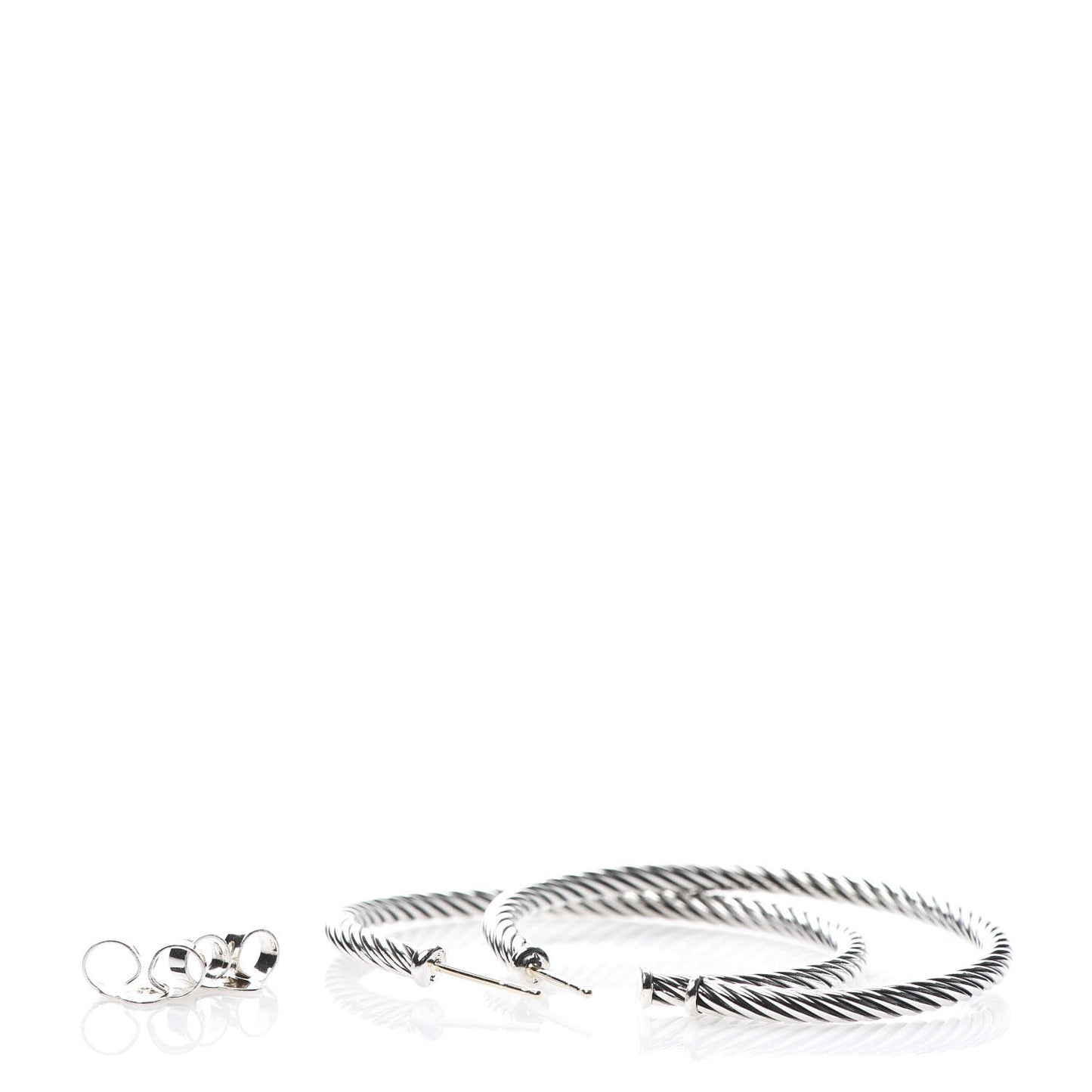 Sterling Silver 14K Yellow Gold Medium Cable Classics Hoop Earrings