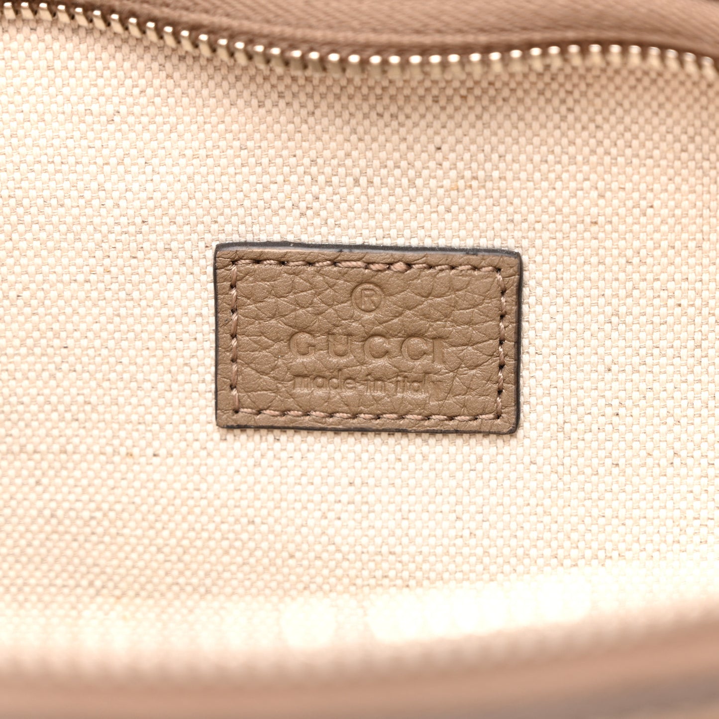 Piuma Calfskin Jumbo GG Embossed Pocket Belt Bag  Good Taupe