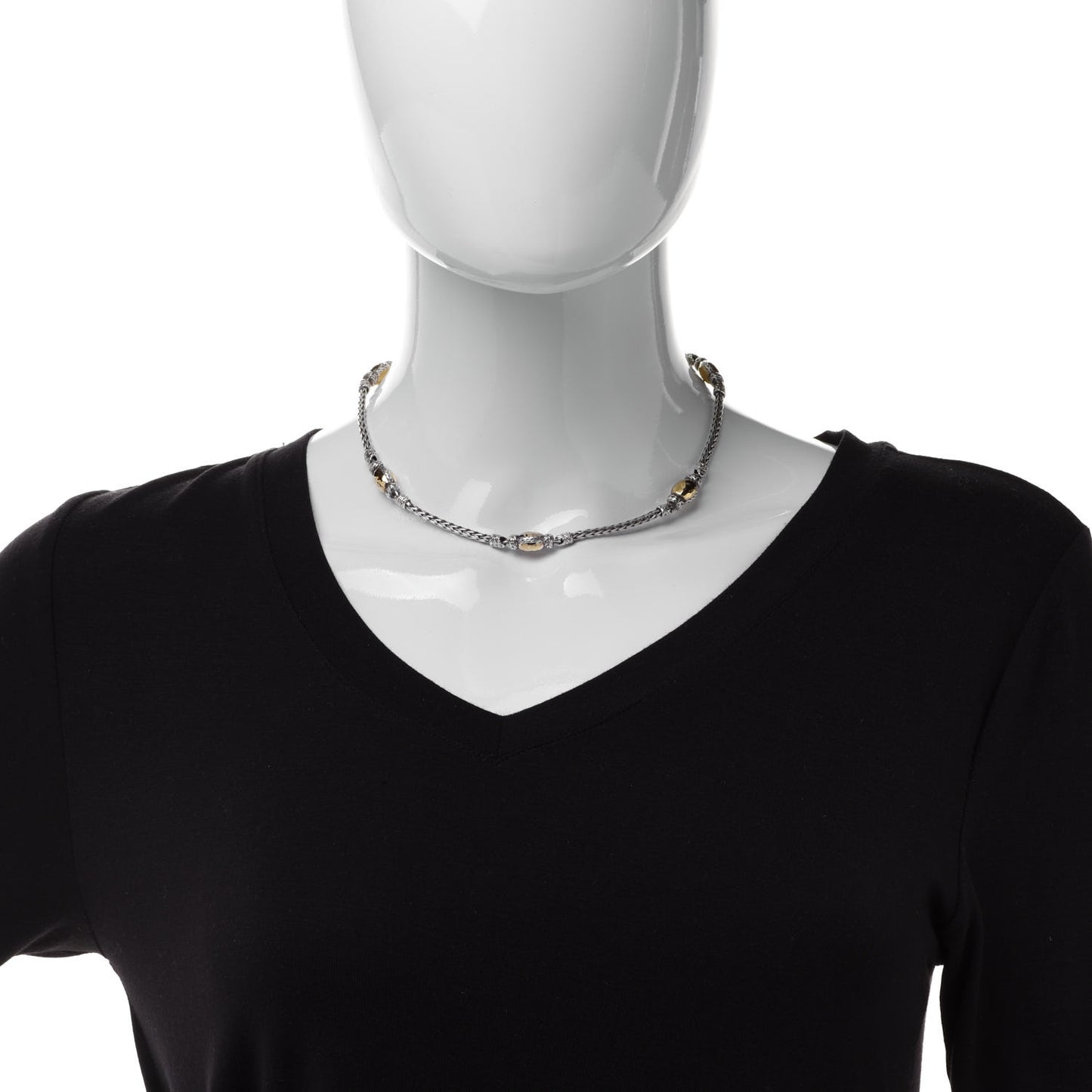 Sterling Silver 22K Yellow Gold Palu Station Necklace