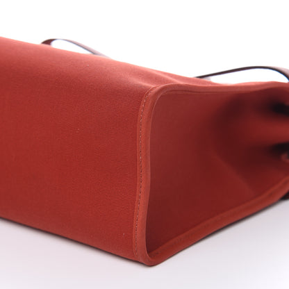 Hermes Vache Hunter Toile Herbag Zip 31 PM Rouge Grenat Rouge H 10 of 11