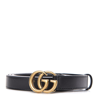Gucci Calfskin Double G 20mm Belt 95 38 Black 1 of 5