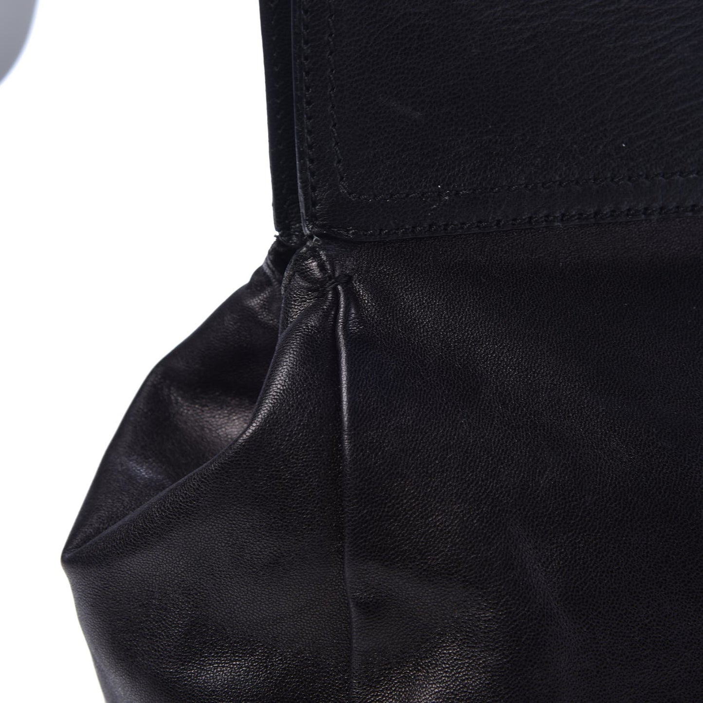 Calfskin Zipper Cutout Shoulder Bag Black