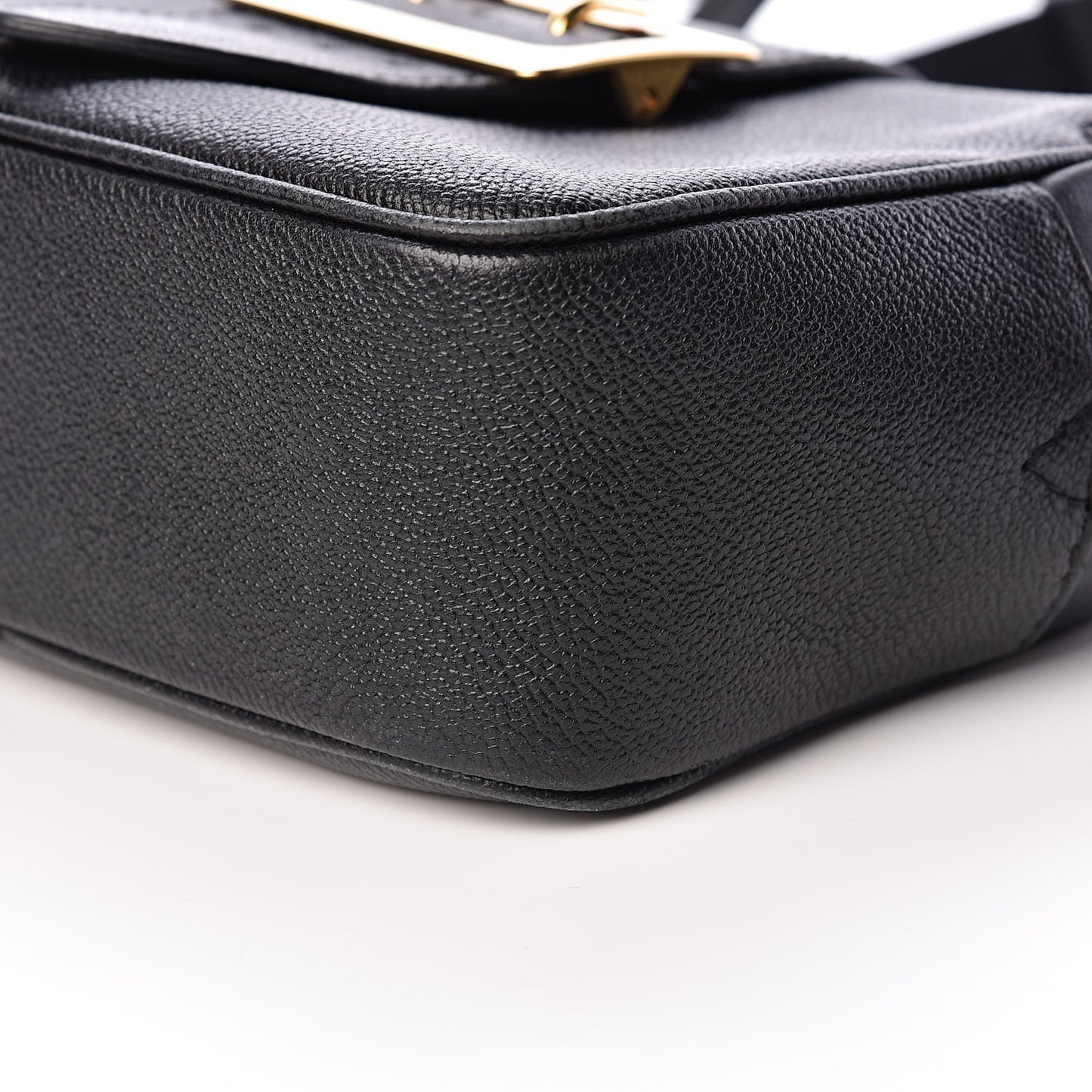 Soft Grain Calfskin Small Buckle Zip Bag Black