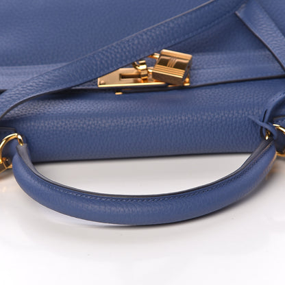 Hermes Taurillon Clemence Kelly Retourne 32 Bleu Brighton 36 of 42