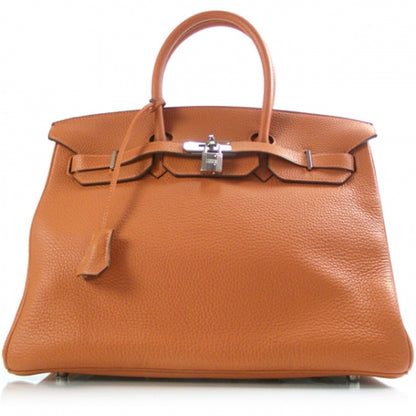 Hermes Taurillon Clemence Birkin 35 Orange 1 of 13