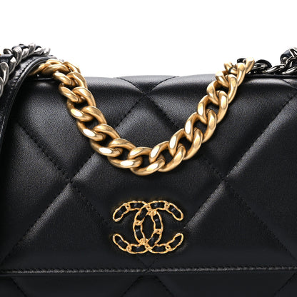 Chanel Lambskin Quilted Chanel 19 Wallet On Chain WOC Black 9 of 11