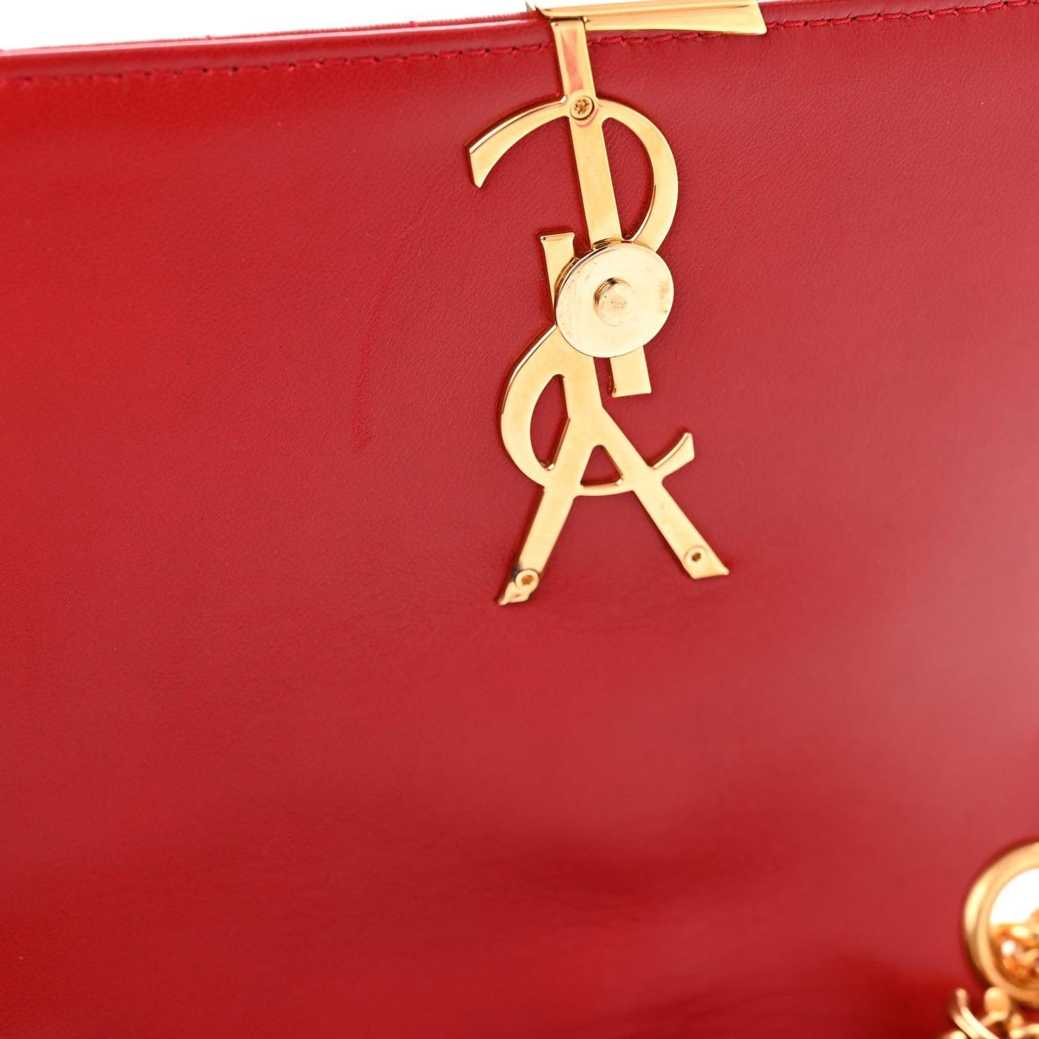 Saint Laurent Lambskin Matelasse Monogram Medium Vicky Chain Bag Rouge Eros 10 of 10
