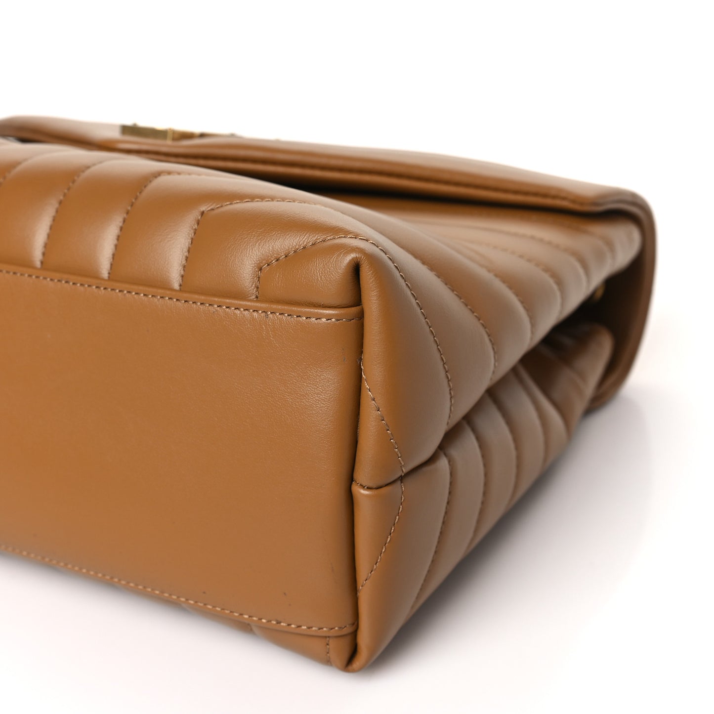 Calfskin Y Quilted Monogram Medium Loulou Chain Satchel Dark Natural