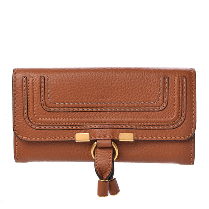 Chloe Calfskin Marcie Continental Flap Wallet Tan 1 of 9