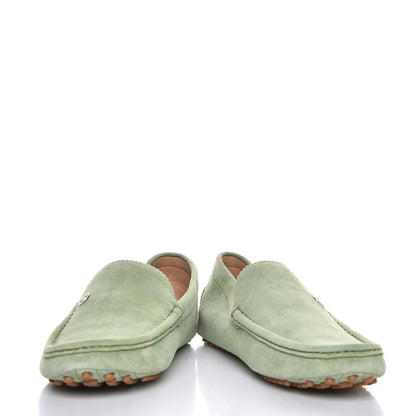 Gucci Suede Mens Driver Loafers 8.5 Light Green 5 of 10