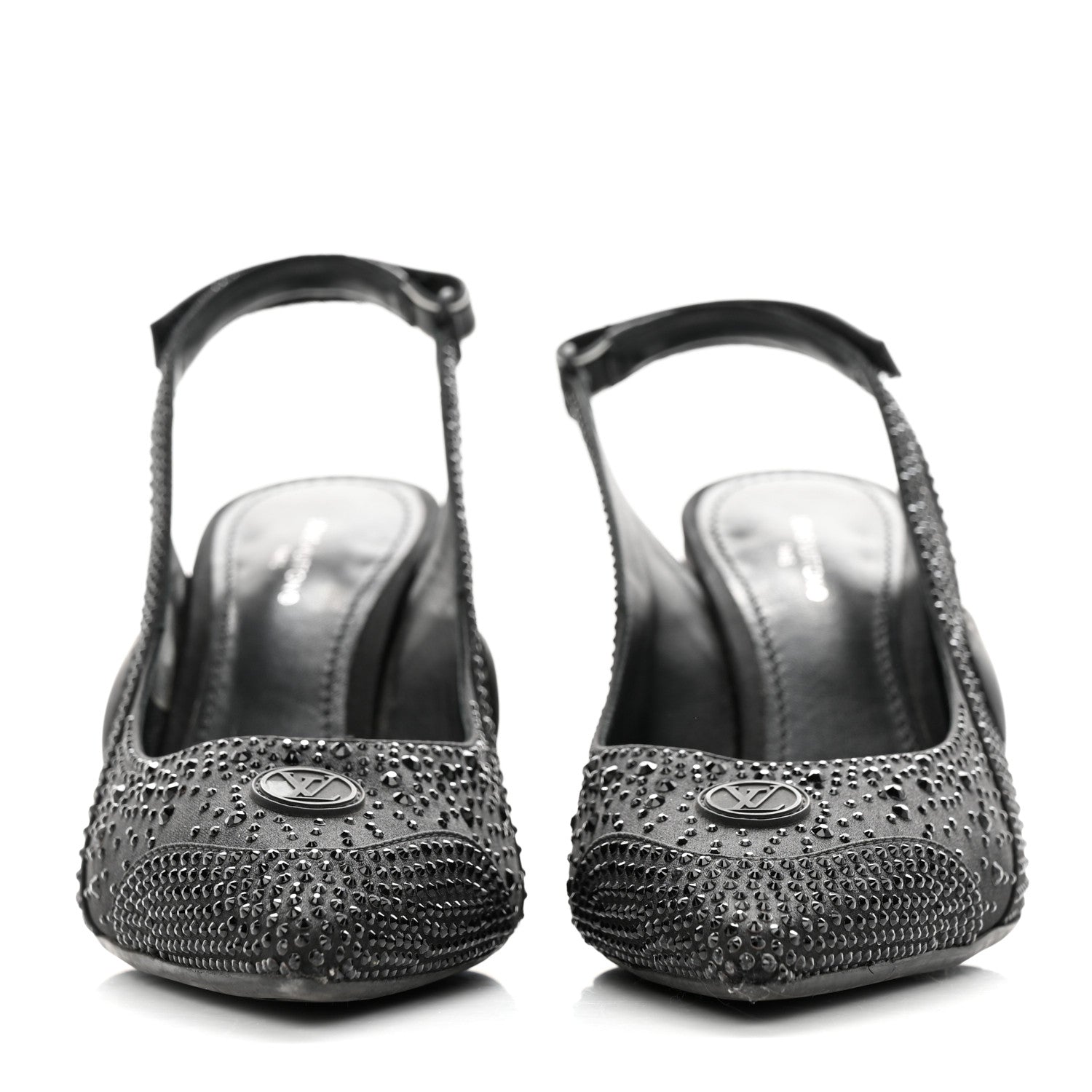 Louis Vuitton Satin Embellished Archlight Slingback Pumps 38 Black 2 of 14