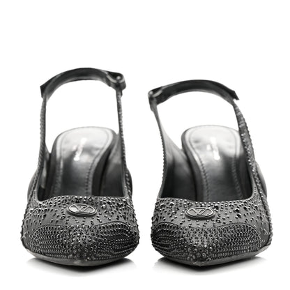 Louis Vuitton Satin Embellished Archlight Slingback Pumps 38 Black 2 of 14