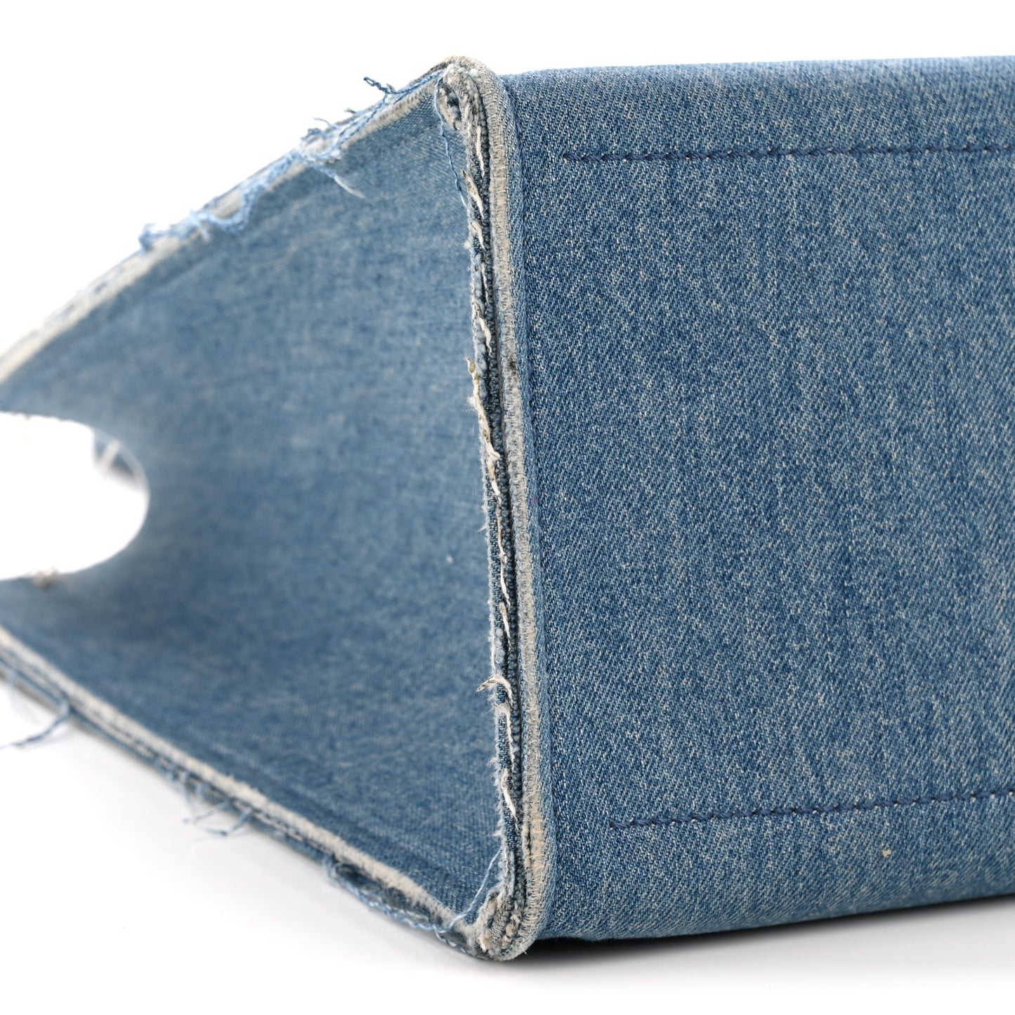 Denim Logo Shopping Tote Light Blue