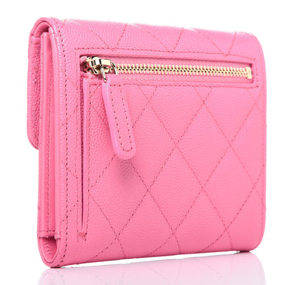 Chanel Caviar Quilted Compact Flap Wallet Pink 3 of 12