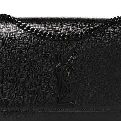 Saint Laurent Grain De Poudre Medium Classic Monogram Kate Satchel Black 7 of 9