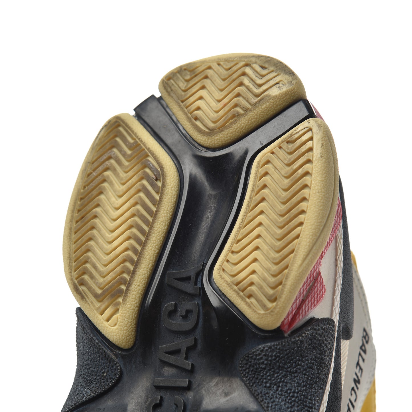 Mesh Nubuck Womens Triple S Sneakers 36 White Gris Jaune Rose
