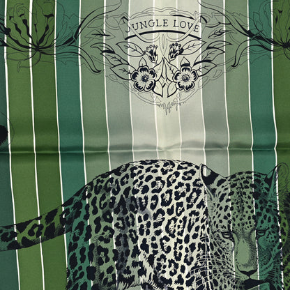 Hermes Silk Carre Jungle Love Rainbow Scarf 90 Marine Vert Petrole 4 of 4