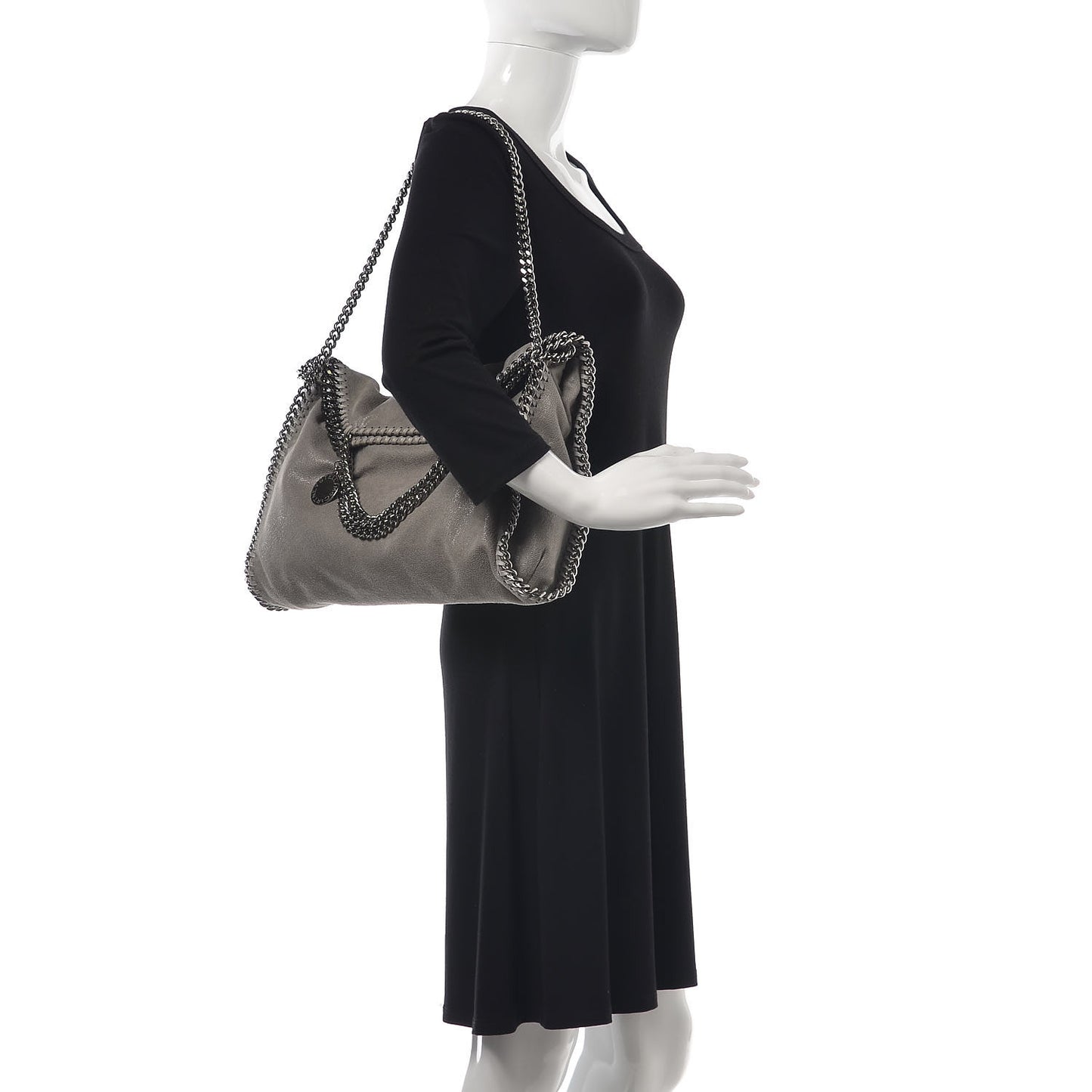Shaggy Deer Falabella Fold Over Tote Grey