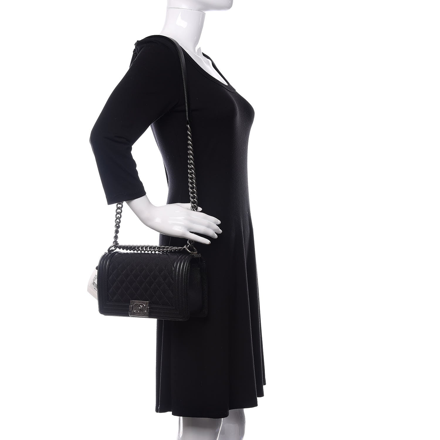 Chanel Caviar Quilted Medium Boy Flap Black 2 of 11