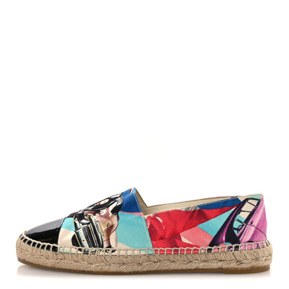 Chanel Fabric Patent CC Espadrilles 39 Multicolor Black 1 of 10