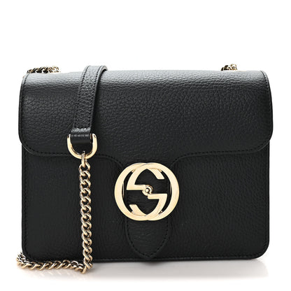 Gucci Dollar Calfskin Small Interlocking G Shoulder Bag Black Black 1 of 11