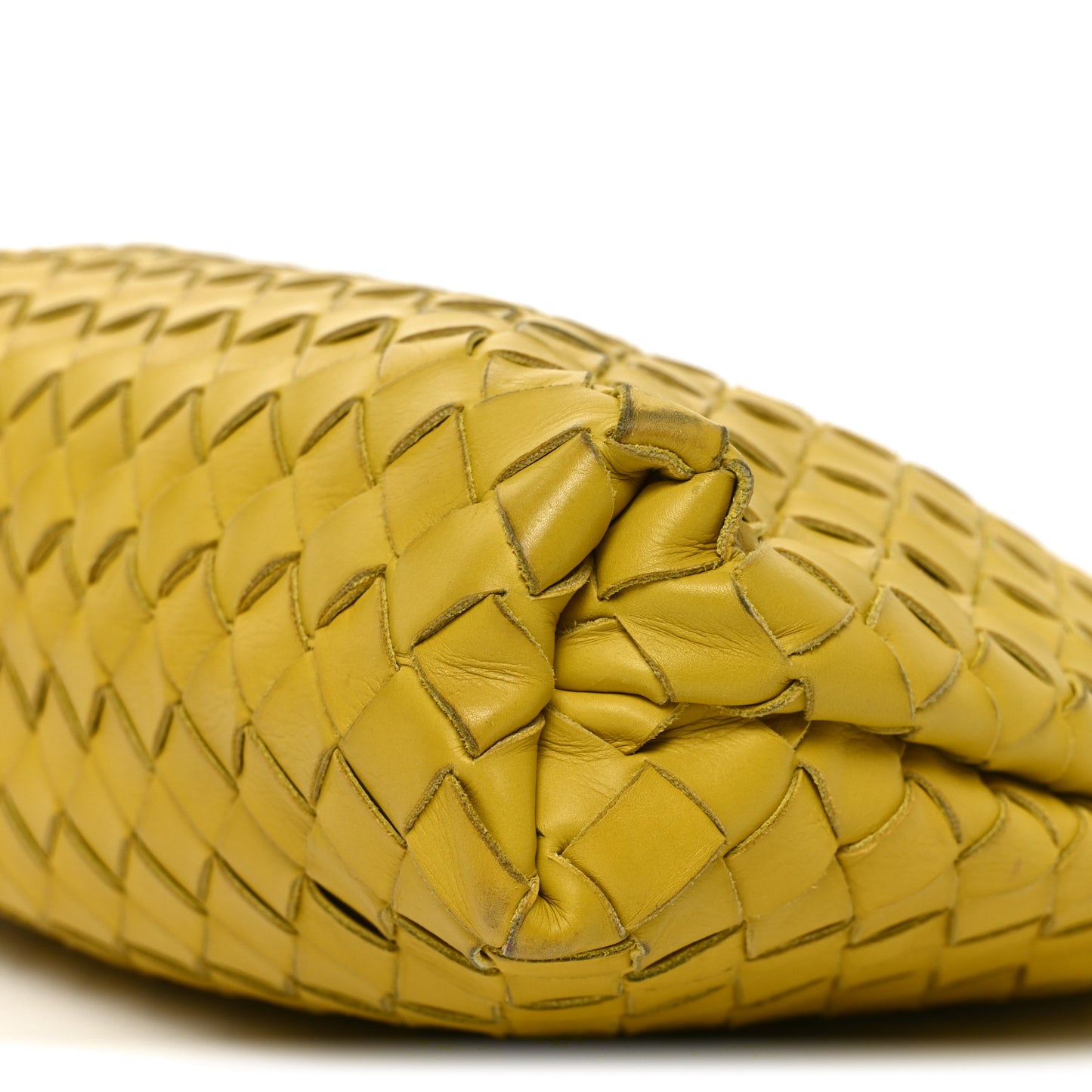 Nappa Intrecciato Fold Clutch Lemon