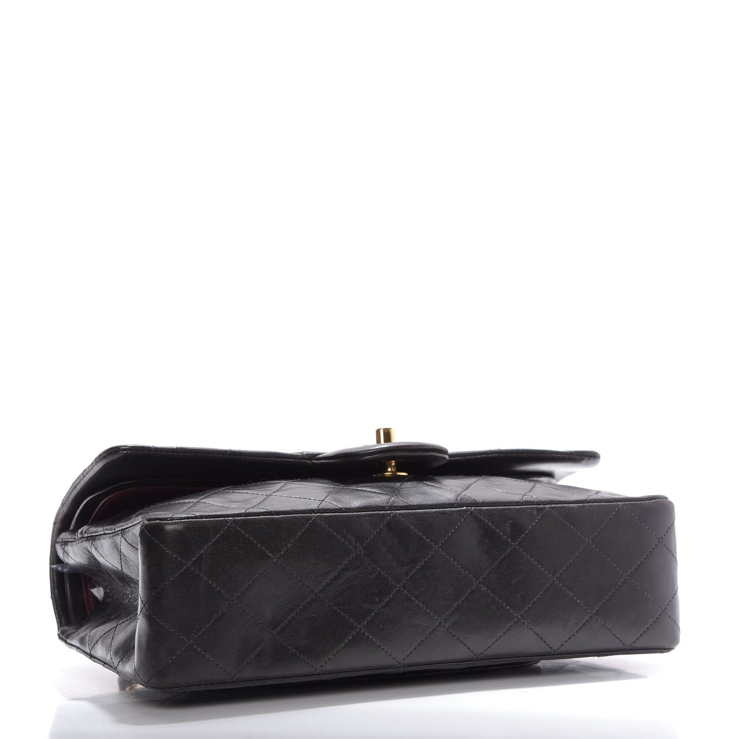 Lambskin Quilted Medium Double Flap Black