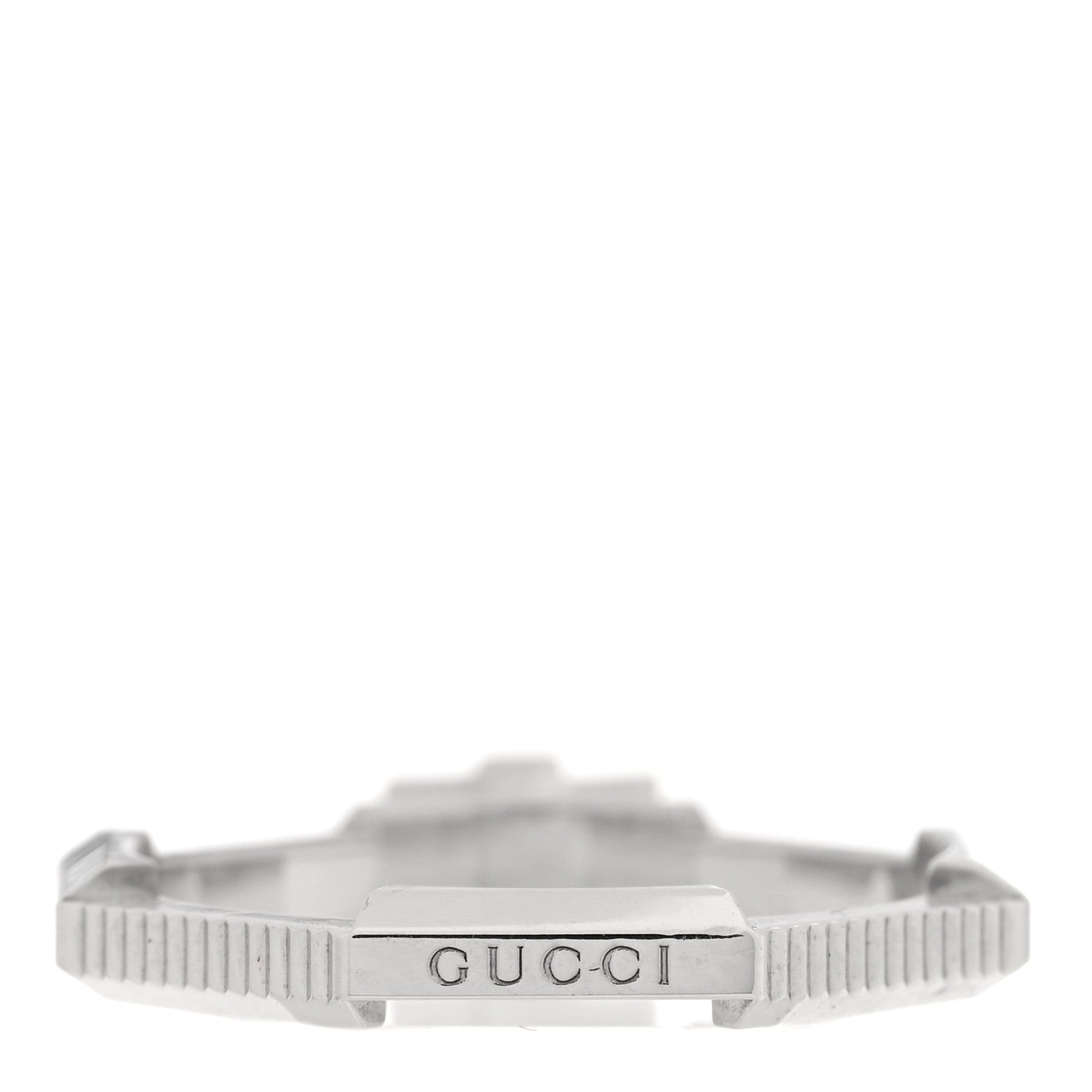 Gucci 18K White Gold Diamond Pink Tourmaline Link to Love Ring 55 7.25 3 of 4