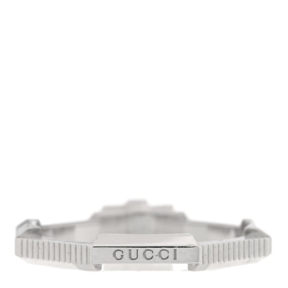 Gucci 18K White Gold Diamond Pink Tourmaline Link to Love Ring 55 7.25 3 of 4