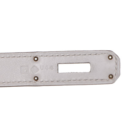 Hermes Swift Ghillies Birkin 35 White Gris Perle 23 of 34