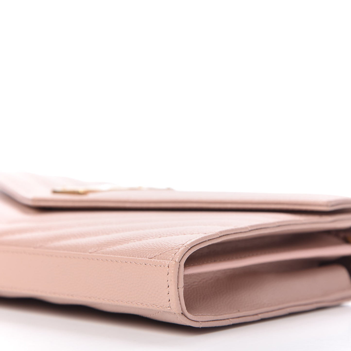 Grain De Poudre Matelasse Chevron Monogram Chain Wallet Pale Pink
