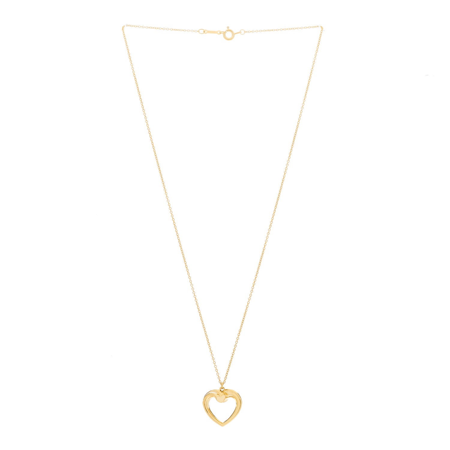 Tiffany 18K Yellow Gold Paloma Picasso Tenderness Heart Pendant Necklace 1 of 4