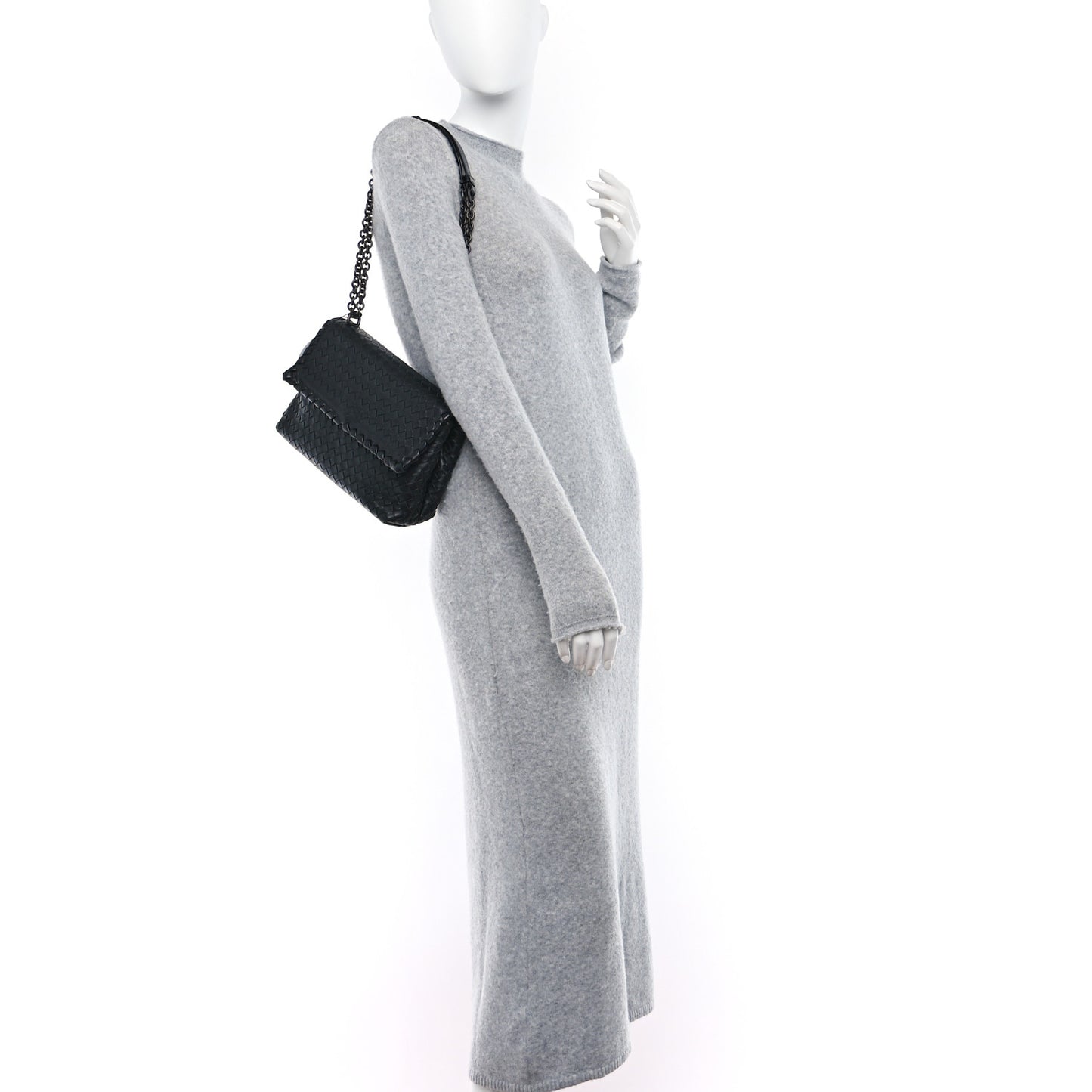 Nappa Intrecciato Small Olimpia Shoulder Bag Black