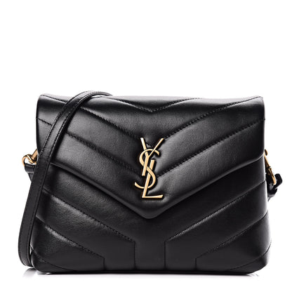 Saint Laurent Calfskin Y Quilted Monogram Toy Loulou Crossbody Bag Black 1 of 9