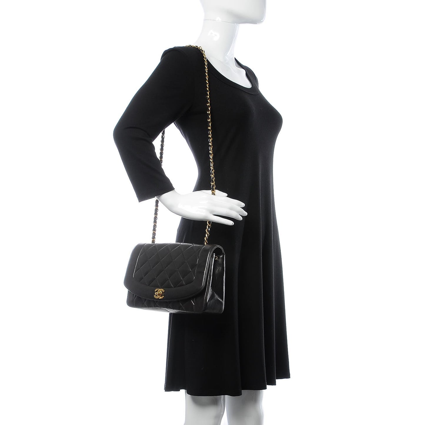 Lambskin Quilted Medium Single Flap Black