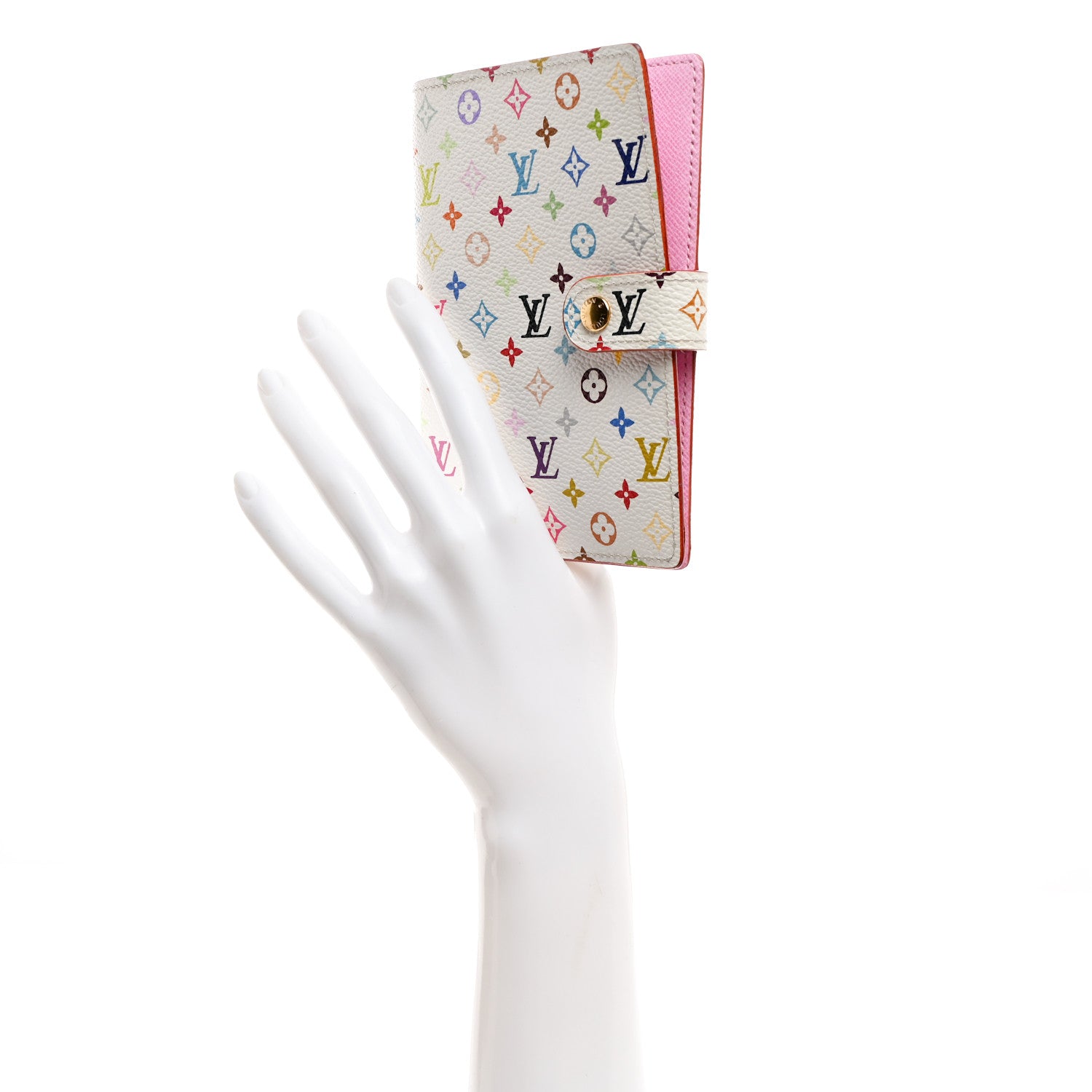 Louis Vuitton Monogram Multicolor Small Ring Agenda Cover White Litchi 2 of 9
