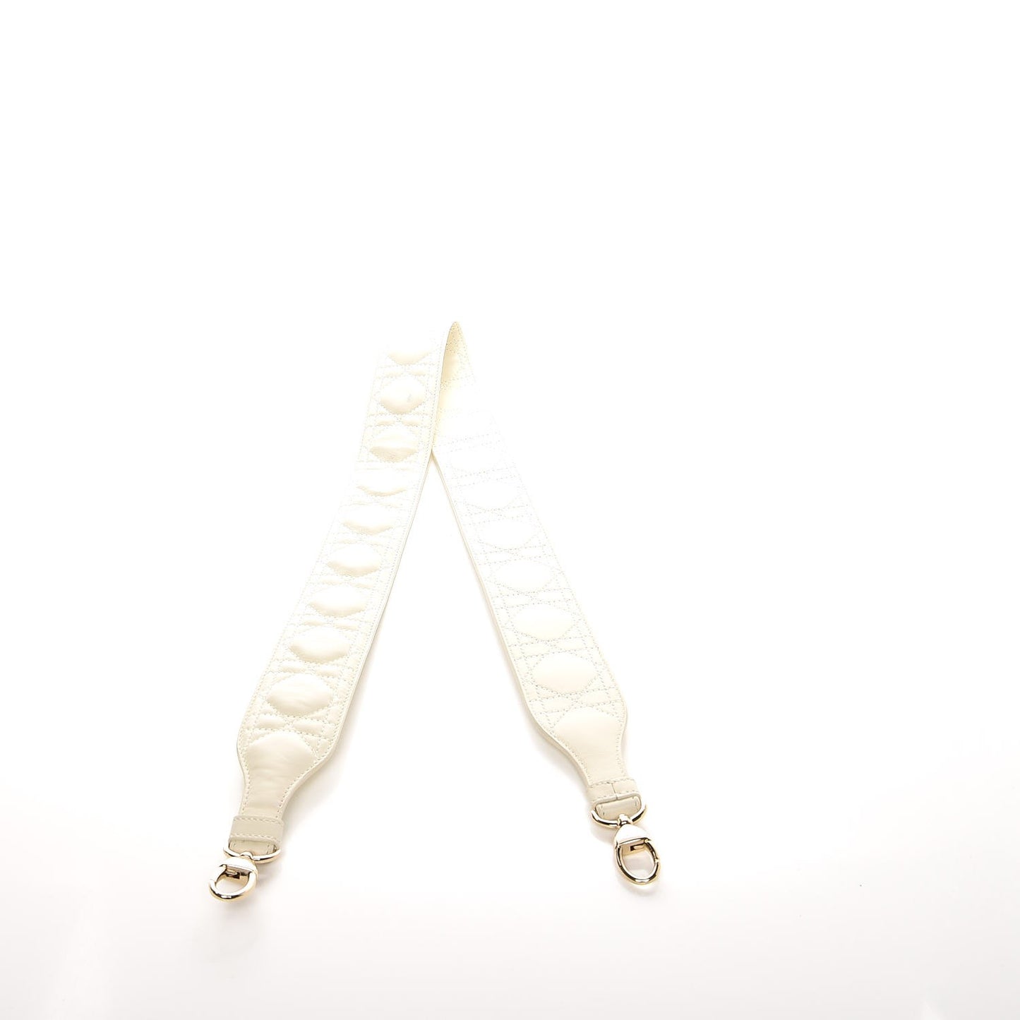 Lambskin Cannage Shoulder Strap White