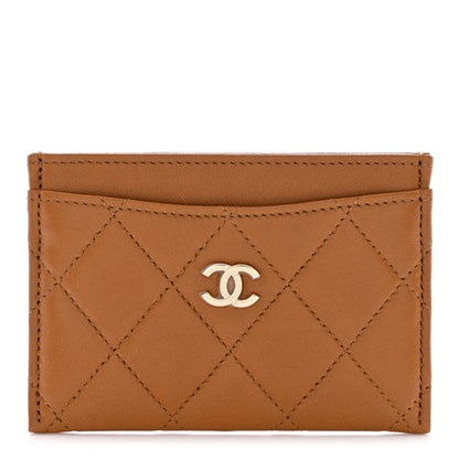 Chanel Lambskin Quilted Card Holder Brown 1 of 9