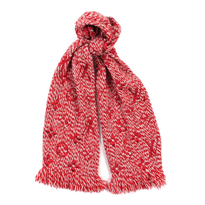 Louis Vuitton Wool Silk Logomania Mix Scarf Coquelicot 1 of 3
